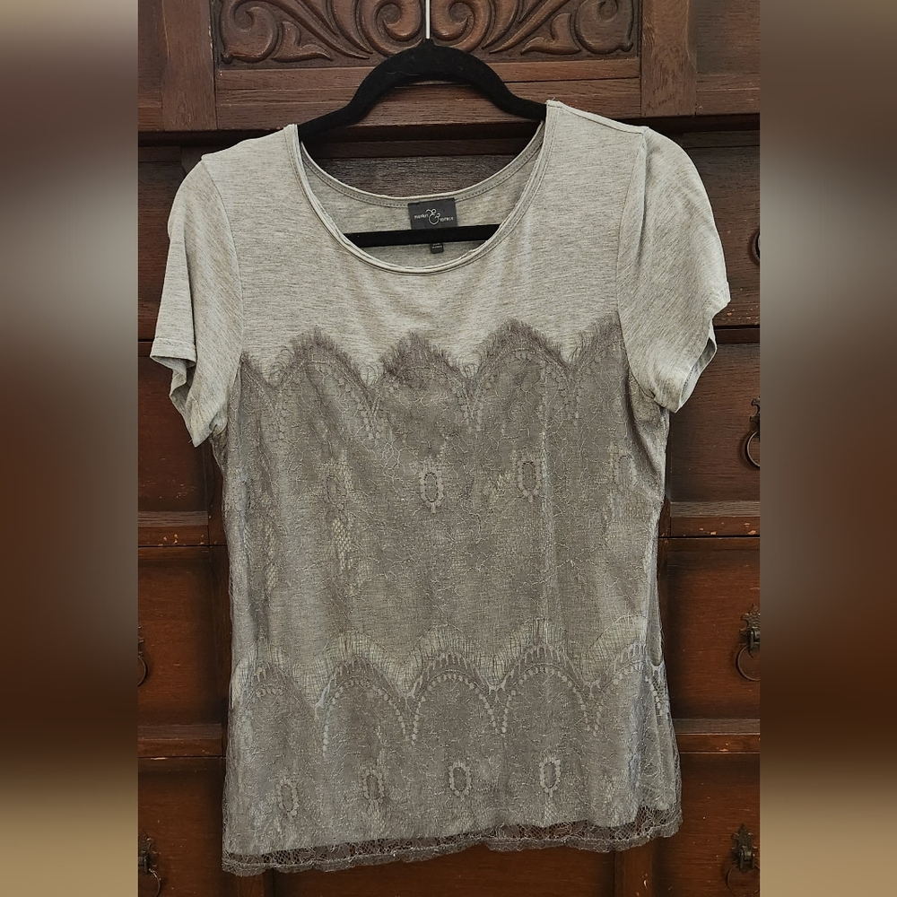 Market & Spruce Heather Gray Top